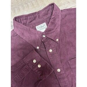 LL Bean Corduroy Shirt Men’s L Traditional Fit Long Sleeve Buttton Down Maroon